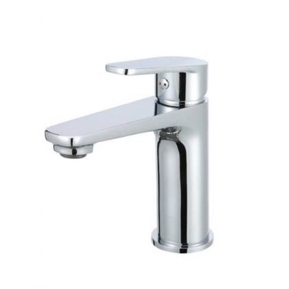 Deck-mount bathroom hot cold chrome basin faucet