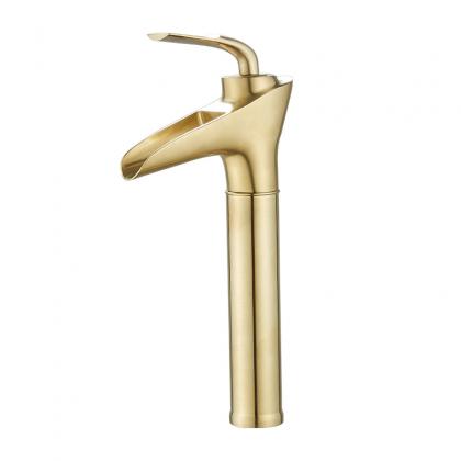 single handle golden brass basin water taps