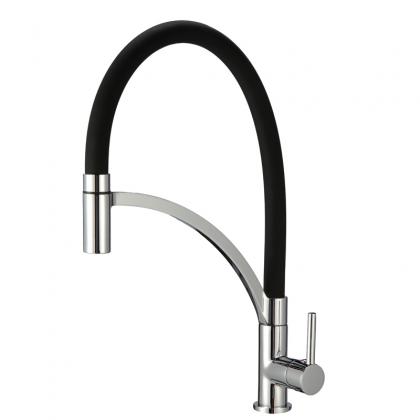 Gooseneck black kitchen sink faucets